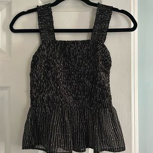 black & white flowy tank